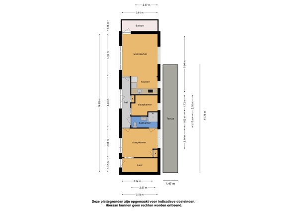 Floorplan - Van Maanenkade 225, 2516 LP Den Haag